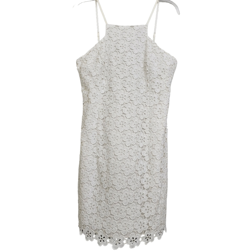 Lilly Pulitzer Katie Cut Out Daisy Resort Irradecent White Floral Lace Dress - Picture 3 of 16